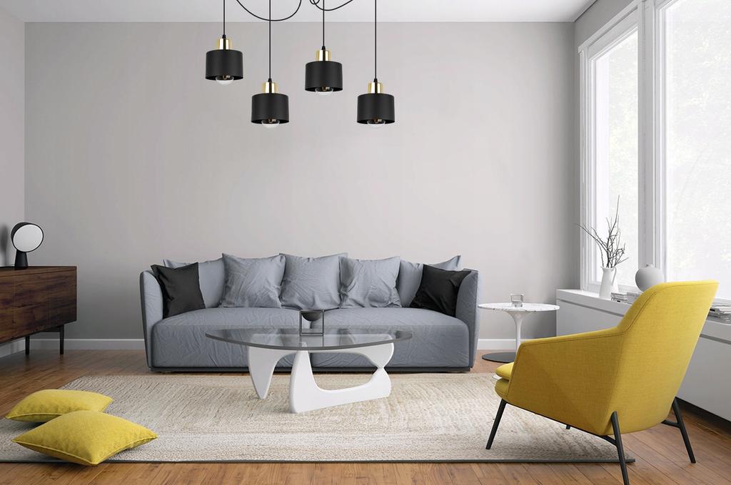 MODERN CEILING HANGING LAMP BLACK LED LAMP