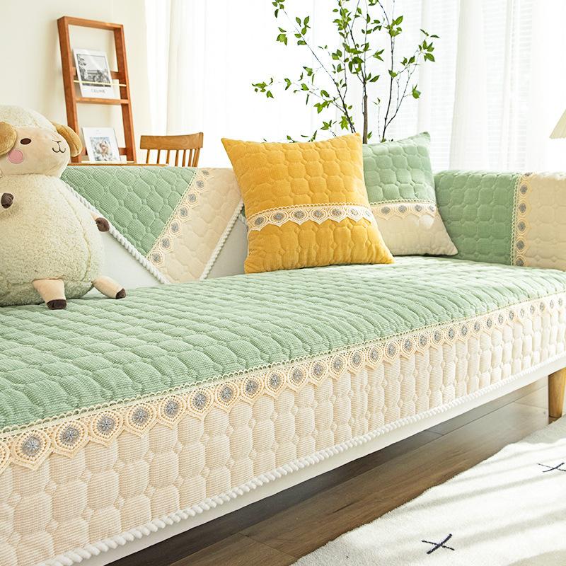 Sofa Cushion Non-Slip Stain-Resistant Fresh Sofa Cover Pastoral Style Sofa Slipcover High-Grade Sense