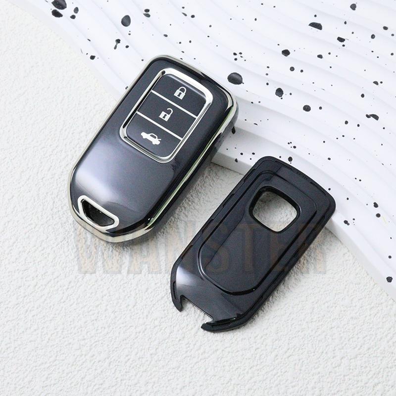 Tpu Car Key Case Cover Fob Shell For Honda Grace Ix Civic Hrv Crv Xrv Cr-V Crider Odyssey Pilot Fit Accord - 3 Bottons