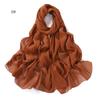 Women Big Size Plain Solid Cotton Rayon Crease Hijab Scarf Lady High Quality Wraps and Shawls Musulman Headband Islamic Turban