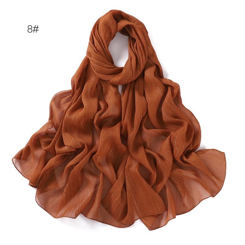 Women Big Size Plain Solid Cotton Rayon Crease Hijab Scarf Lady High Quality Wraps and Shawls Musulman Headband Islamic Turban