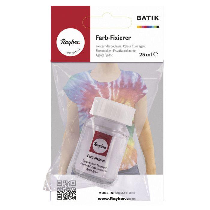 Fixateur p.Batik - coul.Teinture à la main, en petites boîtes de verre, 25ml
