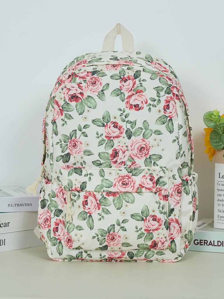 Schoolbag high school female student backpack cute little flower girl casual simple high value large capacity trendy junior high school student 