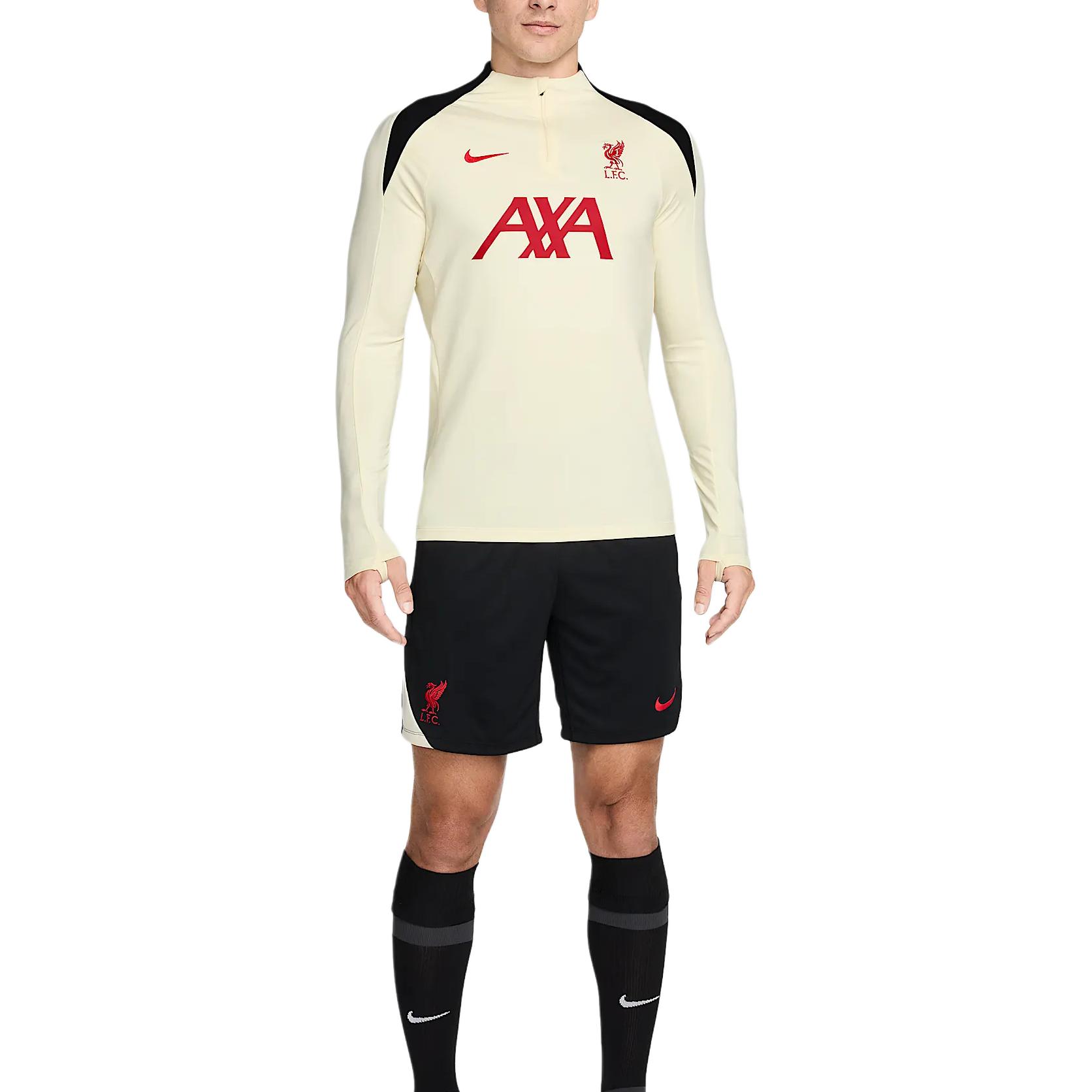 

Nike Dri-Fit Strike Moisture-Wicking Comfortable Long Sleeve Soccer Shirt Men tops Coconut-Milk Black Fitness-Red HJ3394-114 XL