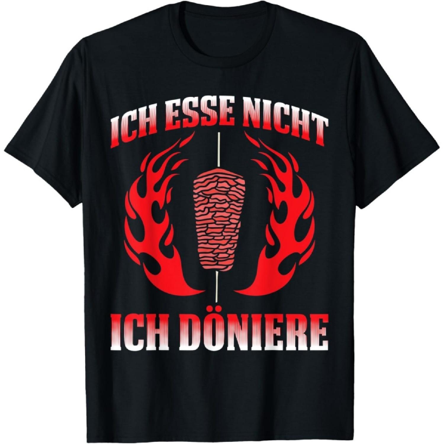 Мужская футболка Ich Esse Nicht Ich Döniere Kebab Lovers Doner Skewer S