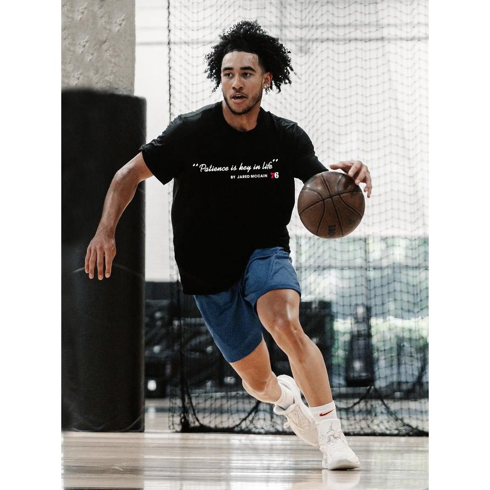 Jared Mccain's 76 Men Patience Is The Key Magic Brother's Basketball Accessories American Casual Cotton Short-Sleeved T-Shirt