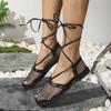 Large Size Low-heeled Mesh Sandals Women's Summer Straps Fishing Net Socks Sandals Women