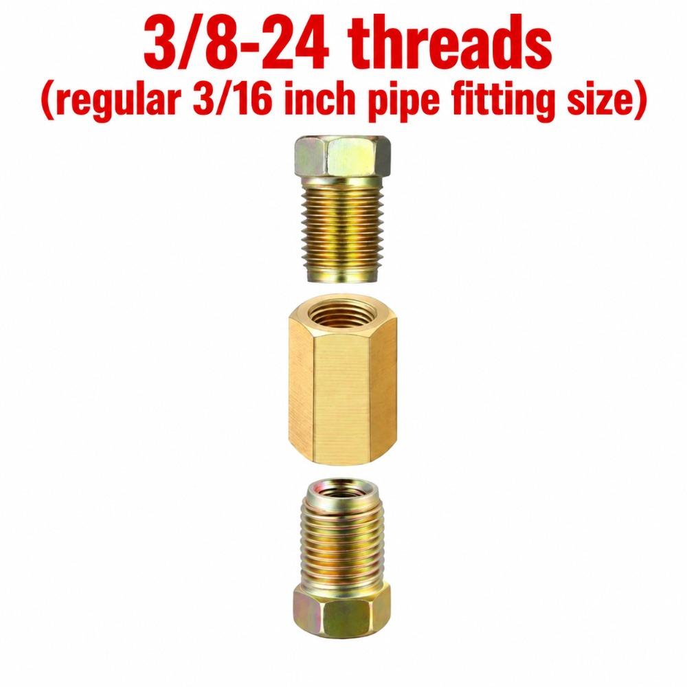 7/16 Inch-24 Threads Brake Line Fitting Inverted Flare Fitting Vehicle Tube Connection