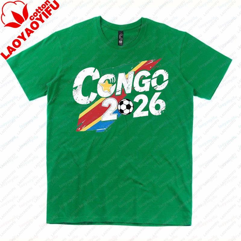Congo National 2026 Team Soccer Shirt Denmark Denmark Graphic Men Tee Soccer Jersey Football Soccer Supporter Cotton Unisex Tops