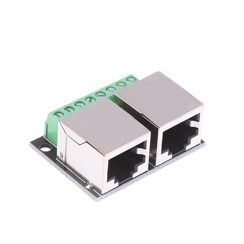 1Pc Rj45 Single/Double Female Adapter Board Rj45 Network Adapter Turns The 3.5-Pitch Terminal To The 8P Network Adapter