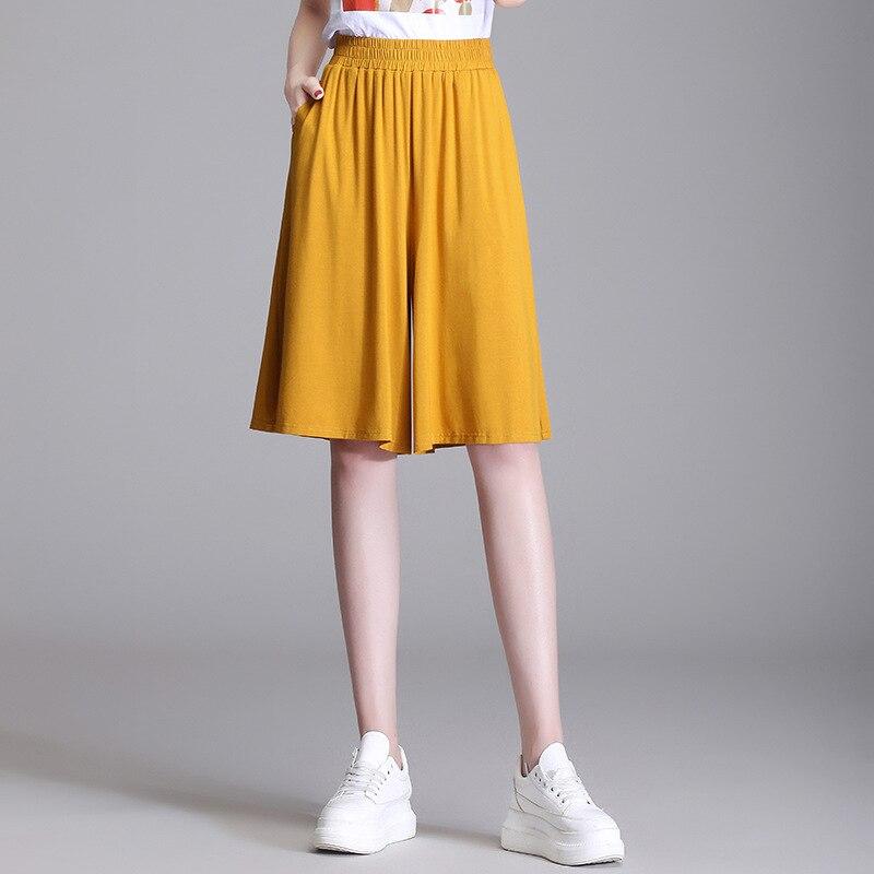

Летняя уличная одежда, модные короткие женские шорты с высокой талией, эластичные, широкие, свободные шорты в корейском стиле, женские шорты в стиле Харадзюку XXXXXL жёлтый