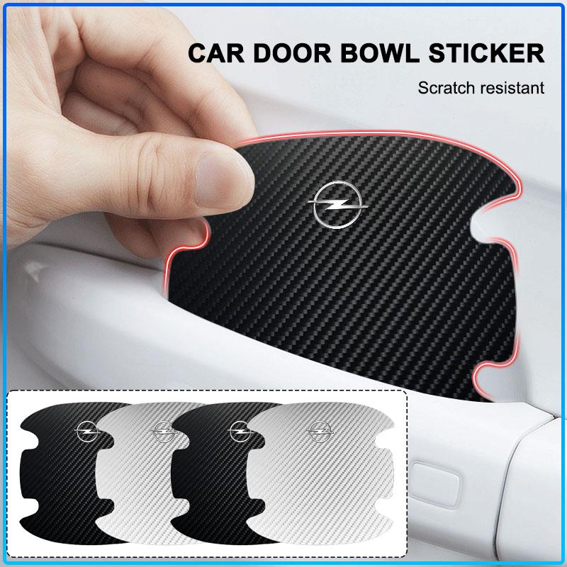 4PCS Carbon Fiber Car Door Handle Protection 3D Sticker Accessories For Opel Astra C G H Insignia J K Zafira B Corsa Vectra C Corsa C