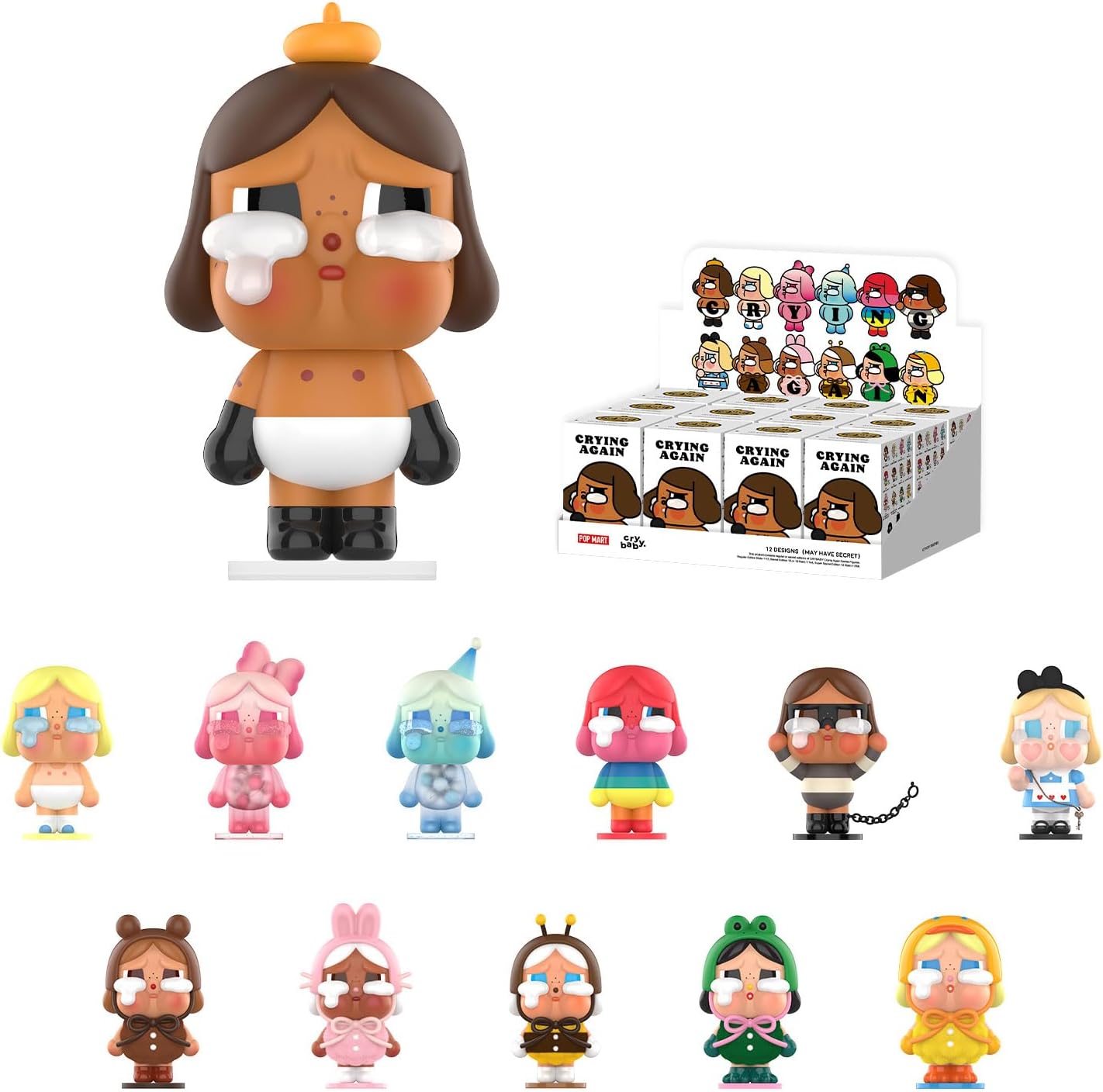 

POP MART Crybaby Crying Again Series Figures, Crybaby Blind Box Figures, 1PCs Random Design Collectible Toys Home Decorations, Birthday Gifts
