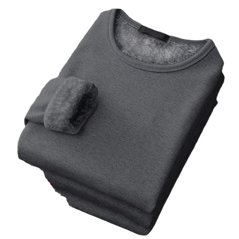 Men's Slim-Fit Self-Heating Velvet Lined Long Sleeve Base Layer Top