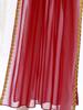 Costume da Regina Antica da Donna Slip Gonna in Chiffon Spacco Laterale Metallizzato Riflettente Rifiniture Dorate Outfit di Halloween