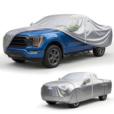 Multi-Layer Pickup Truck Cover Cover, Full Exterior Heavy Duty Outdoor Car Waterproof All Weather Tarp with Zipper Door, Sun Rain Dust Snow