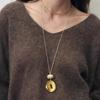 Niche Personality Fashion High-Altitude Wind Pocket Irregular Ring Pendant Collarbone Chain High-End Long Pull Rope Necklace
