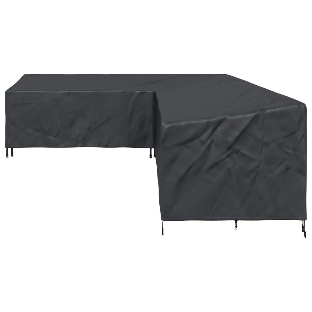 Waterproof L Shaped Furniture Cover 210D Oxford UV Resistant Patio Sectional Sofa Protector Garden Terrace Couch Shield Carry Bag 355x275x80cm
