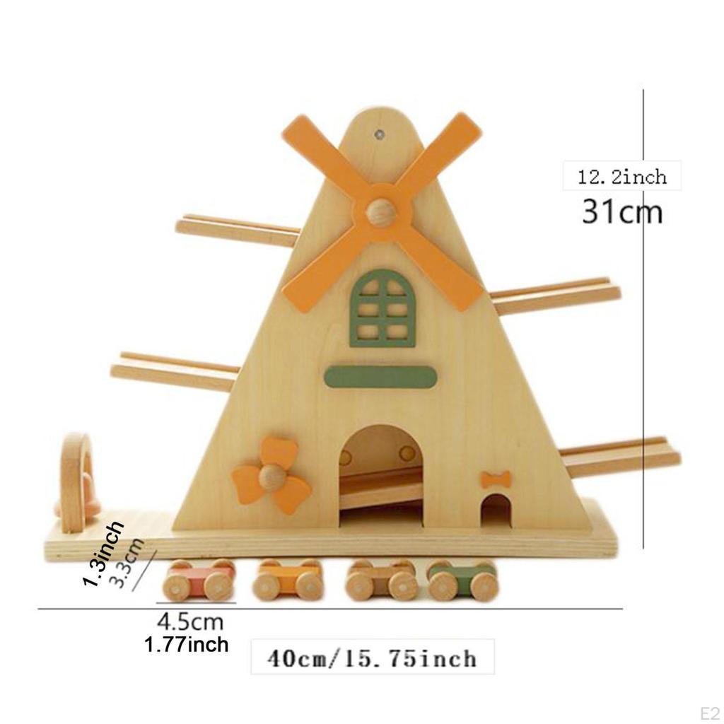 Glide Car Miniature Toy, Toddler Ramp Race Track Set, Educational Ramp, Kid Wooden