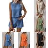 Casual Women Sleeveless Outfit Set With Button Detailing For Spring