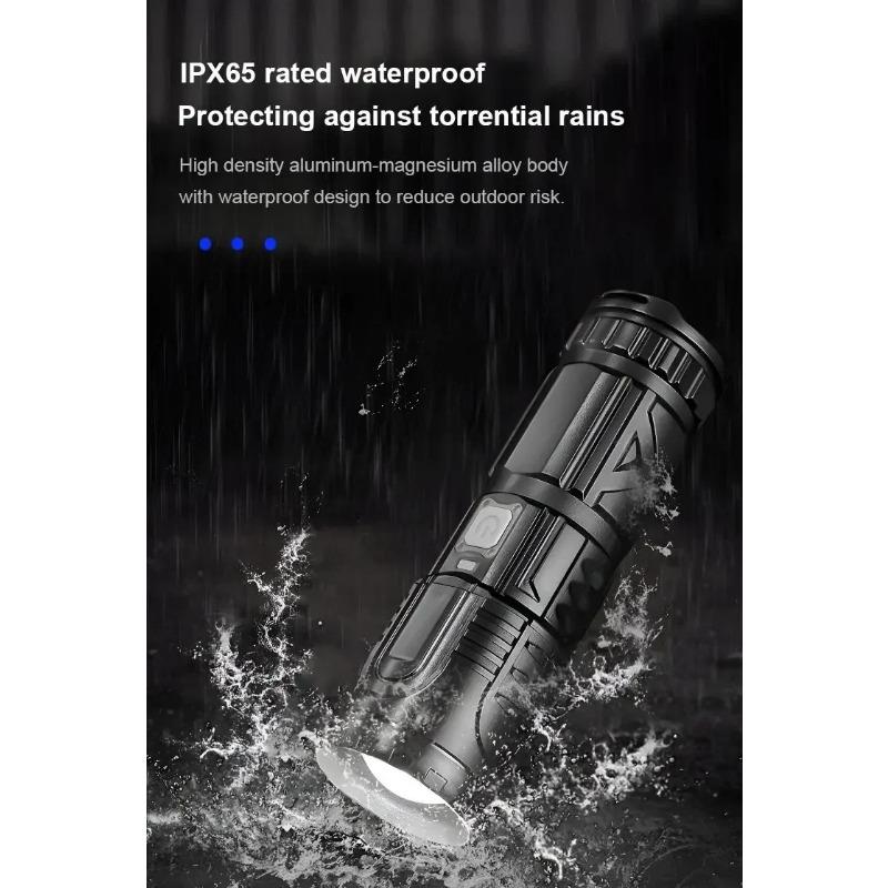 3000LM Super Bright White Laser Flashlight Type-C Rechargeable Small Handheld LED Spotlight for Outdoor Emergency Camping