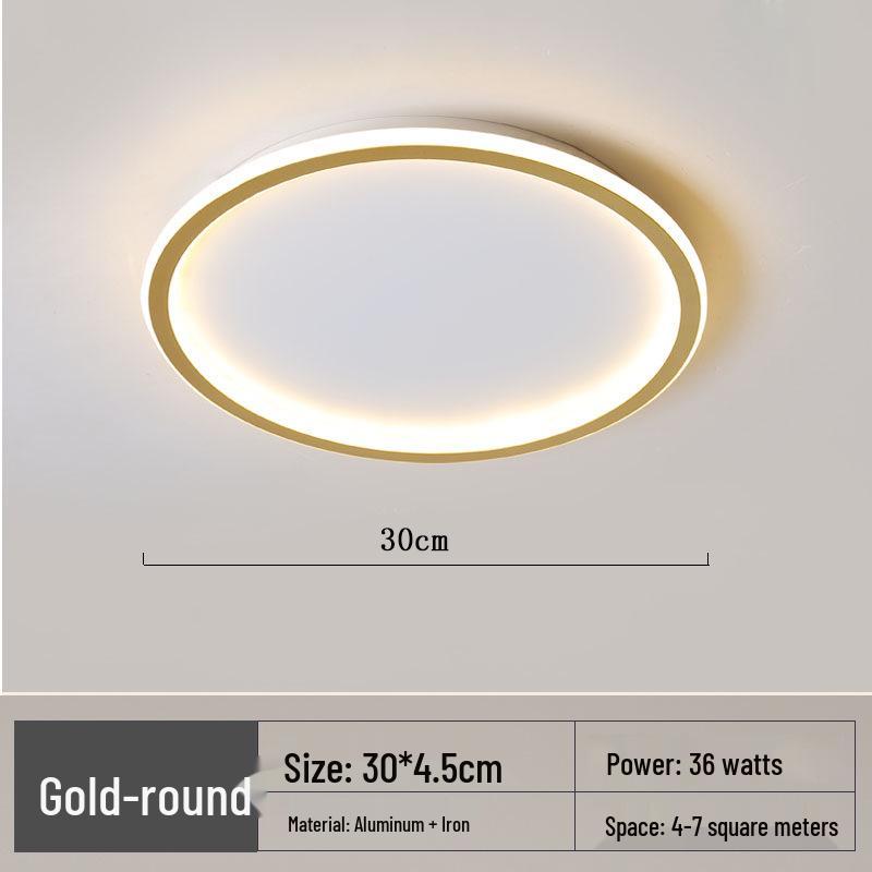 Sleek Round LED Ceiling Light - Modern Ultra-Thin for Bedroom, Living Room, Restaurant, or Study