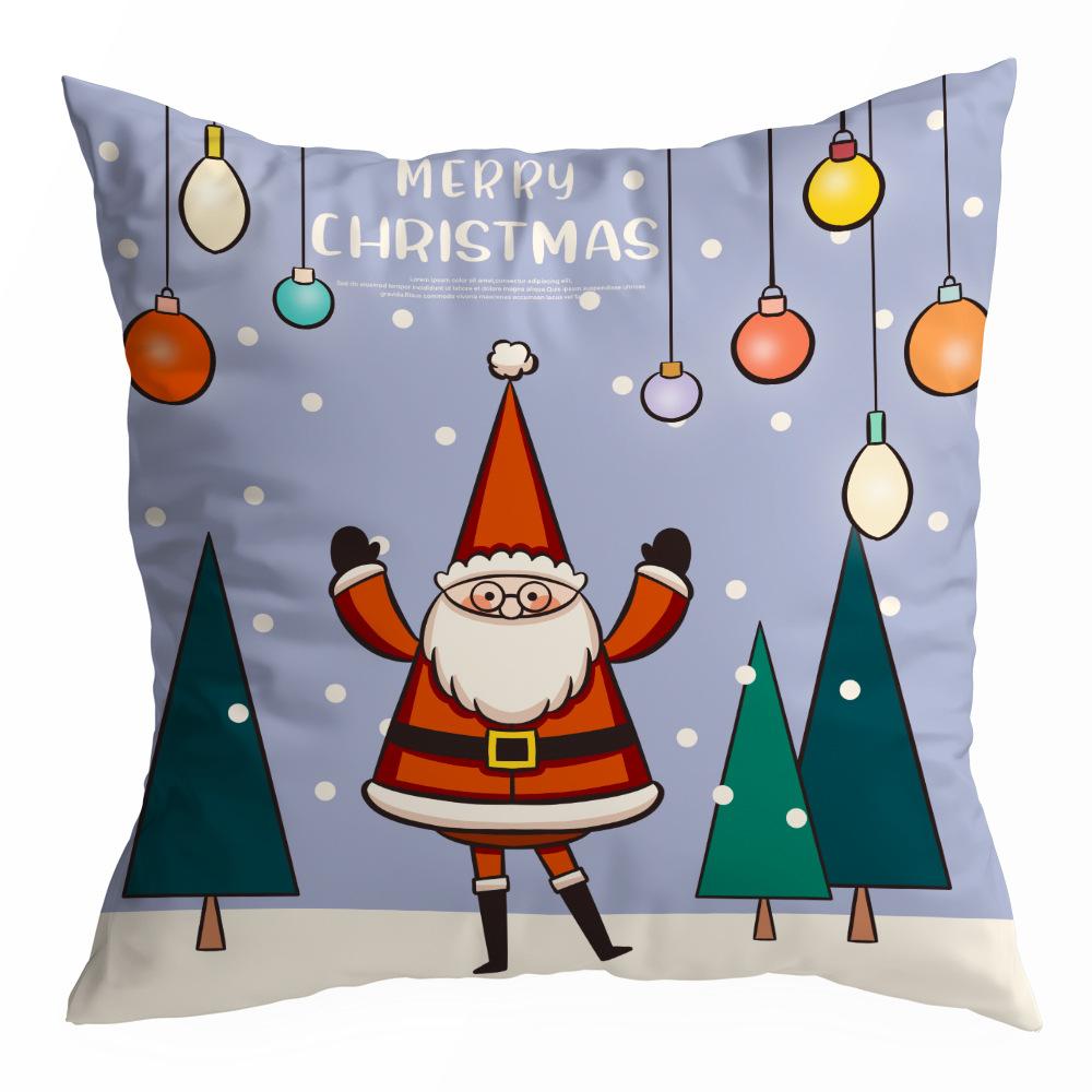 Christmas Pillowcase Cartoon Santa Claus Home Sofa Car Cushion Printed Pillowcase