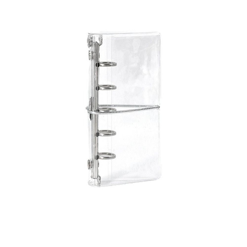 Lightweight Transparent PVC Binder Notebook with Elastic Band M2.5 Loose-leaf Journal DIY Sticker Organizer Stationery Lovers