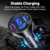 VAORLO 66W Car Charger 4 USB Ports Voltage Display Fast Charging QC3.0 Quickly Charge For Car