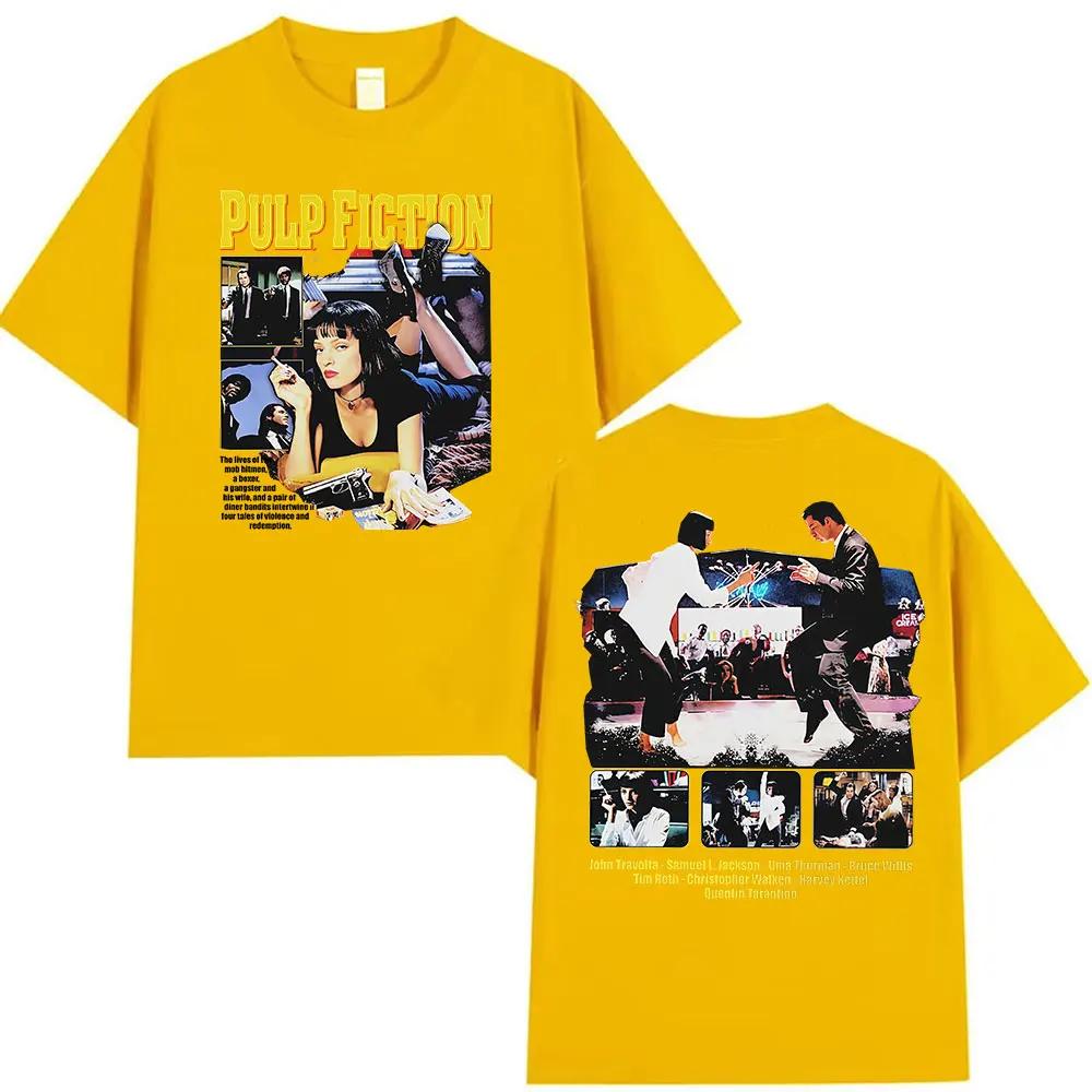 

90s Vintage Pulp Fiction Movie Graphic T Shirt Men s Women Classic Harajuku High Quality T-shirts Cotton T-shirt Streetwear XXXL зелений