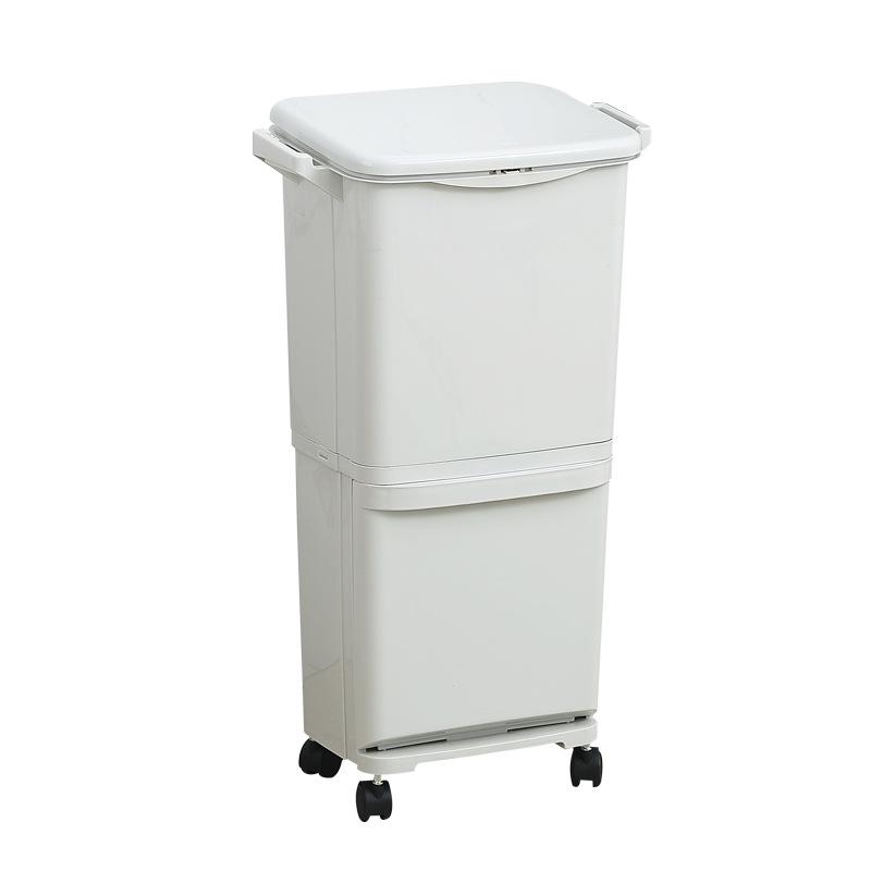 Large Capacity Double-Layer Kitchen Sorting Trash Bin