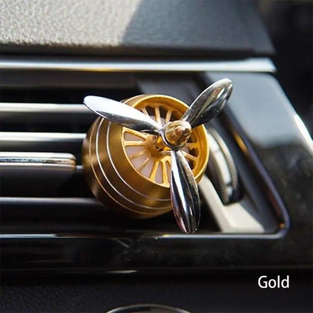 LED Light Car Air Freshener Air Force Propeller Shape Perfume Vent Clip Decor Aromatherapy Fan Auto Perfume
