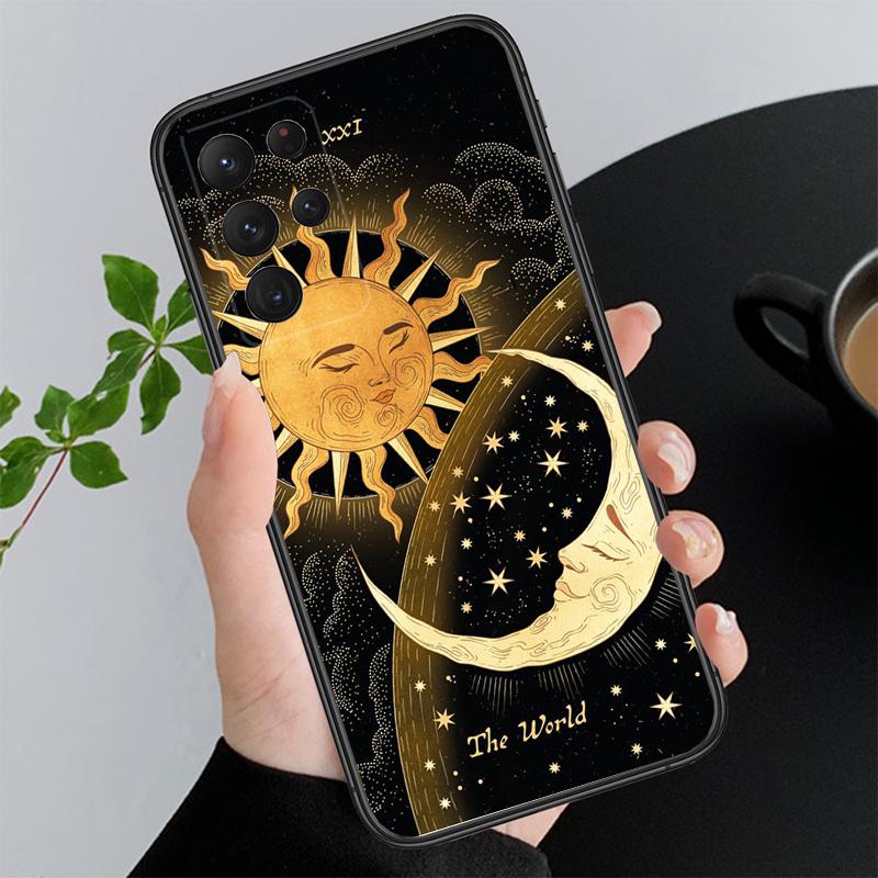 Moon and Sun Aesthetic Phone Case For Samsung Galaxy S25 S24 S23 S22 S21 Ultra S24 S23 S22 S21 S25 Plus S24 S25 FE