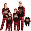 Christmas Print Crewneck Long Sleeve Pajama Set for Family, Matching Parent Child Loungewear