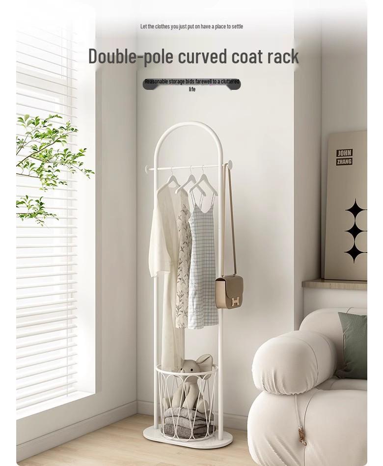 Elegant Utrymmesbesparande Golvställ för Kläder & Rockar med Förvaringshyllor