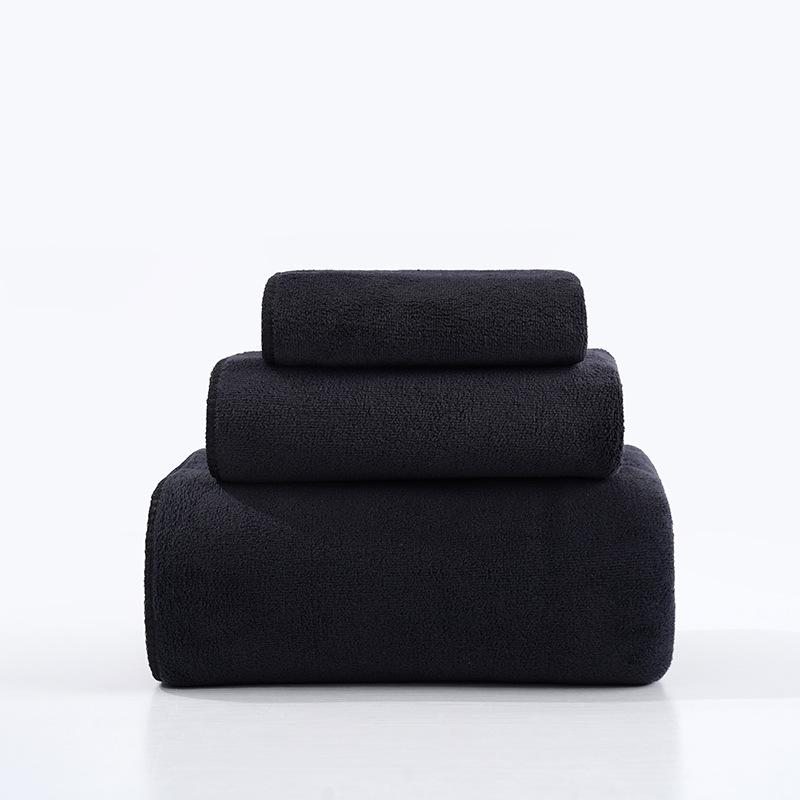 Thick, Absorbent Lint-Free Black Towel for Bath, Face, Salon, Spa, and Barber Use