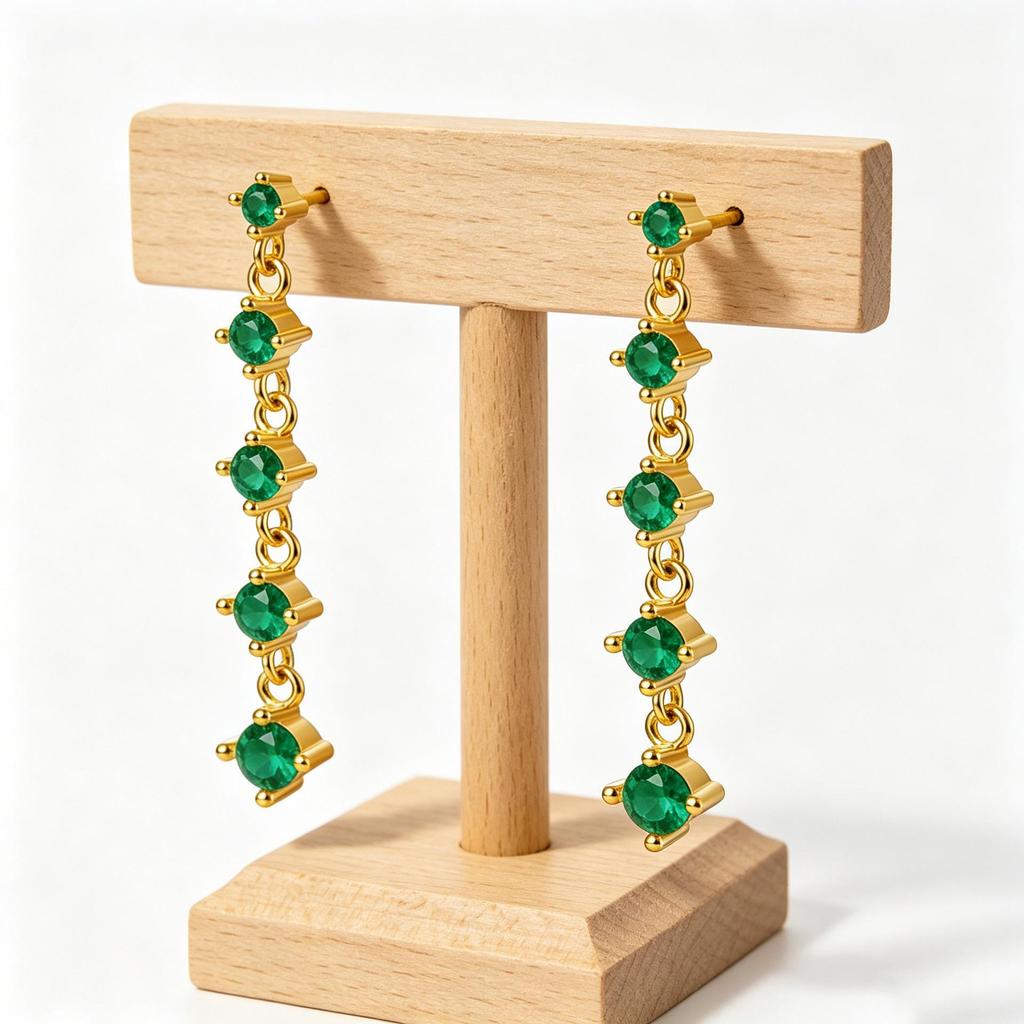 Colorful Geometric Zircon Tassel Earrings, S925 Sterling Silver Studs, Fashionable Elegant Jewelry for Women