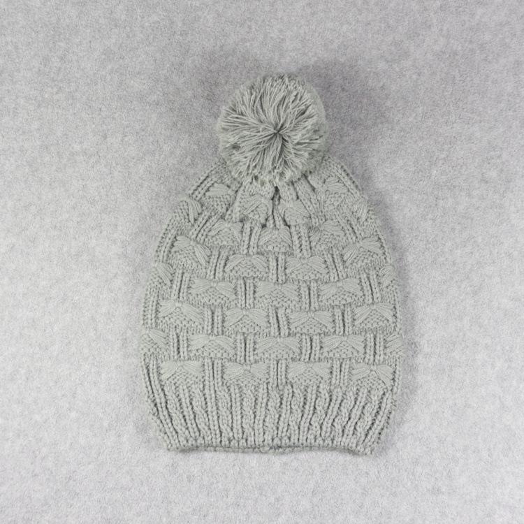 Autumn and winter three-dimensional twisted knitted hat, pink hairball thickened warm wool hat, men's and women's cold-proof pullover hat