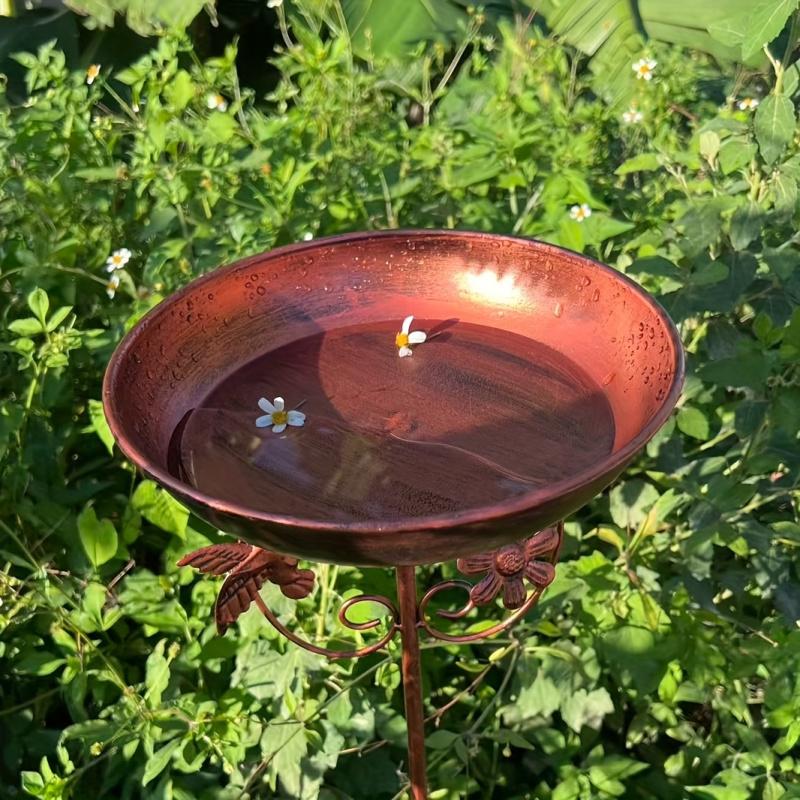 Vintage bird bath and feeder combination rust protection5Ground decoration watering and bathing station