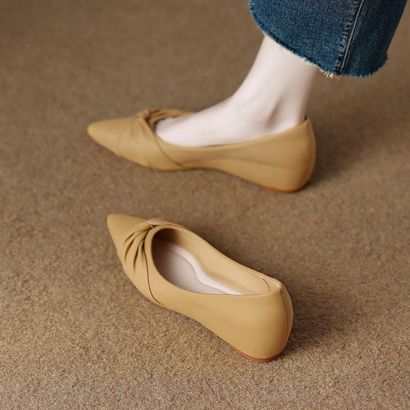 999-1 Inner Height Increase Pointed Shoes Women's 2025 New Models Are Not Tired of Feet with Soft Soles Autumn Nude Single Shoes
