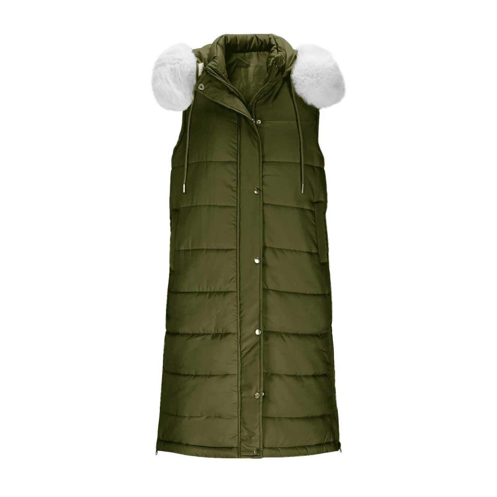 מעיל פוך ארוך לנשים עם קפוצ'ון