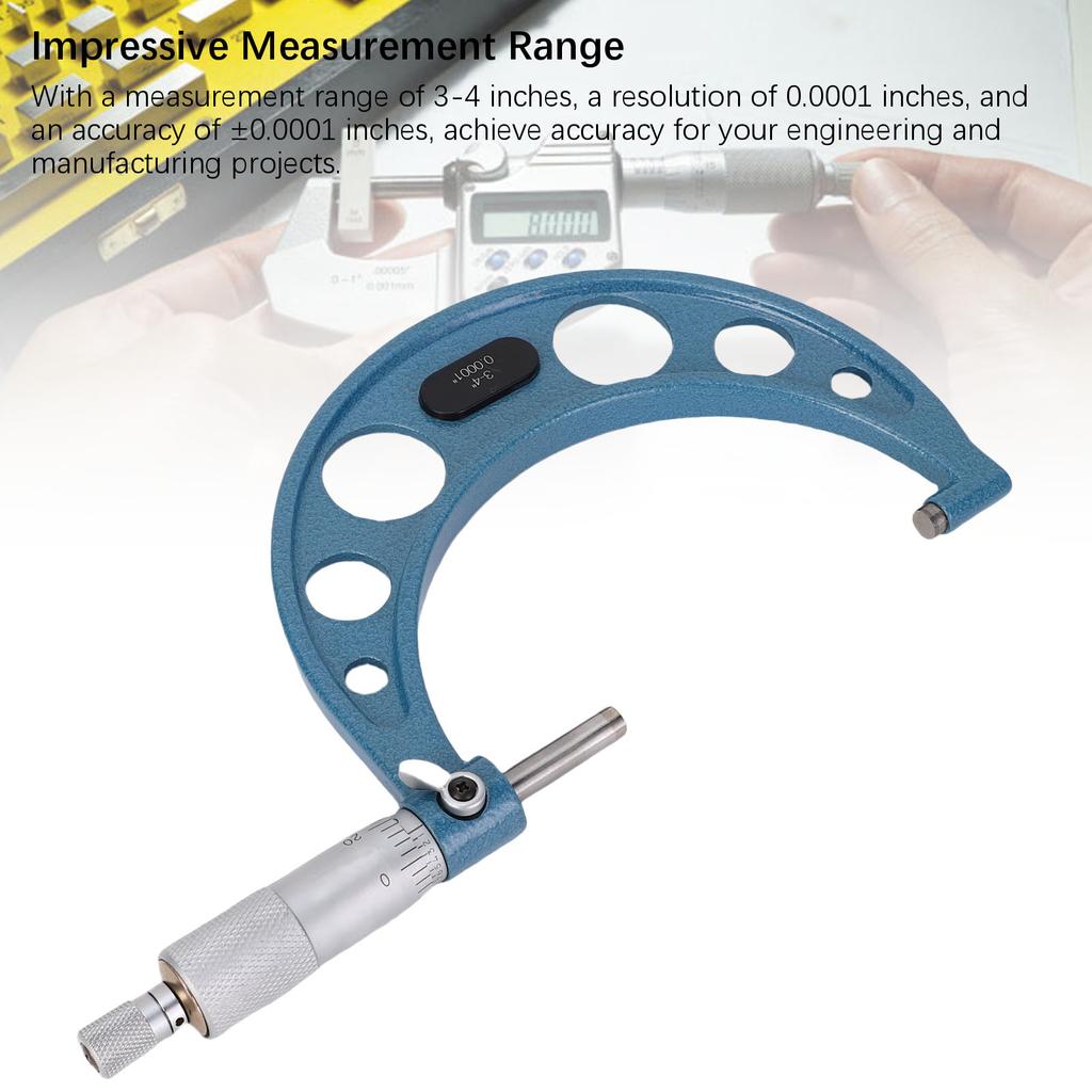 Outside Micrometer Compact Wide Application Easy To Use Clear Scales Inch Micrometer for Length Diameter Thickness Measurement