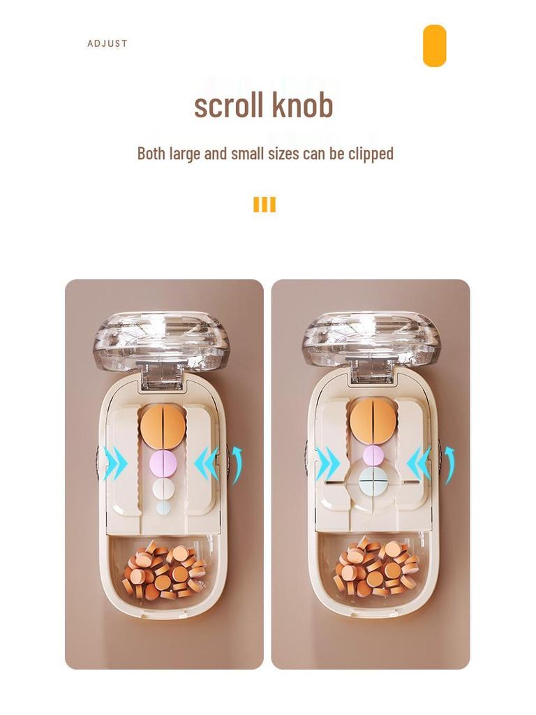 Pill Cutter & Divider: Precise 1/4 & 1/2 Cutting, Portable Pill Box