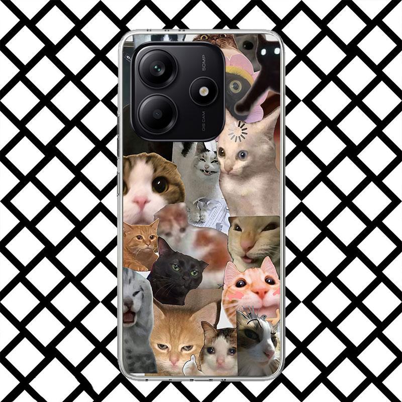 

Crying Cat Memes Phone Case for Xiaomi Redmi Note 15 14 14S 13 12 12S 11 Pro Plus 11E 11T 11S 10S 5G Soft Cover Fundas Redmi Not Redmi Note 14 5G