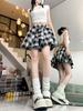 Irregular Vintage Plaid A-line Short Skirt - Women's Summer Slimming, Anti-Exposure Pleated Design