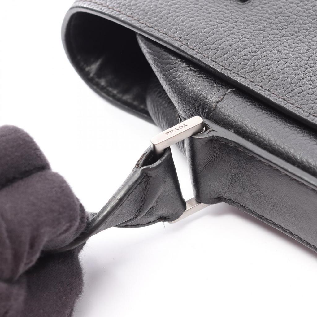 Used PRADA TORO Shoulder Bag 2VD004 Leather Black Used Mens