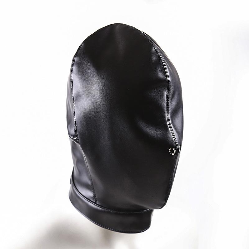 PU Leather Head Hood Blindfold Harness Face Mask BDSM Bondage Headgear Sex Toys for Women Men Adult Games Party Role Play Props