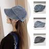 Rerto Washed Denim Sun Hats For Women Men Fashion Wide Brim Adjustable Baseball Caps Casual Outdoor Sun Visors Hat