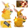 Solar Garden Statue Yard Decoration for Patio Balcony Lawn Ornament Outdoor Bunny Figurine Gardening Gifts for Mom Grandma