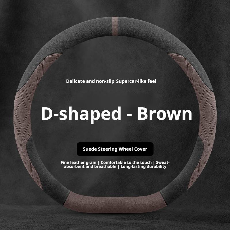 Luxury Suede Steering Wheel Cover Two Tone Sport Comfort Grip 37-38cm For VW Tiguan T-Roc Touareg ID.4 Polo Golf Car Accessories